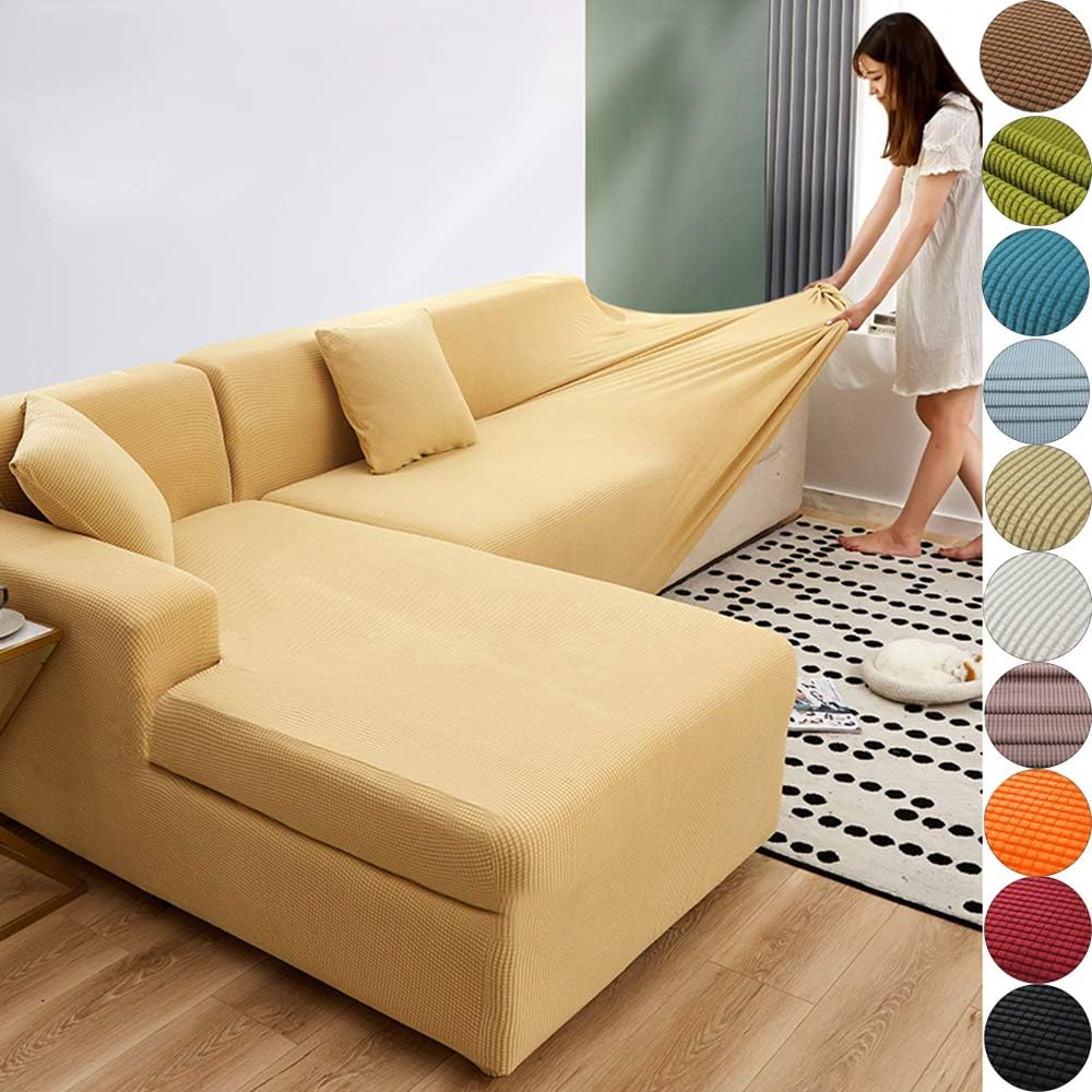 XHTANG Waterproof sofa cover sofa covers for L-shape sofa elastic stretch sofa cover