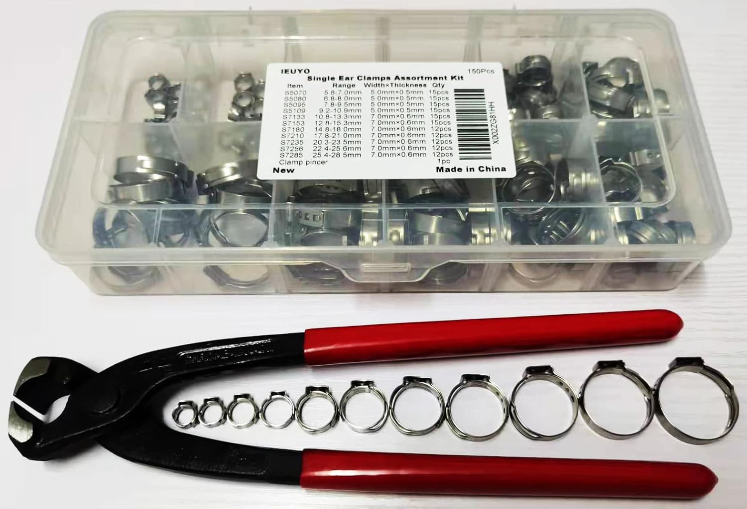 IEUYO Single Ear Hose Clamps Stepless Hose Clamps PEX Pinch Clamp With