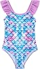 DAXIANG Girls Ruffles One Piece Swimsuits Quick Dry Beach Sport Swimwear Toddler Kids Mermaid Unicorn Bathing Suit 4-10 Years