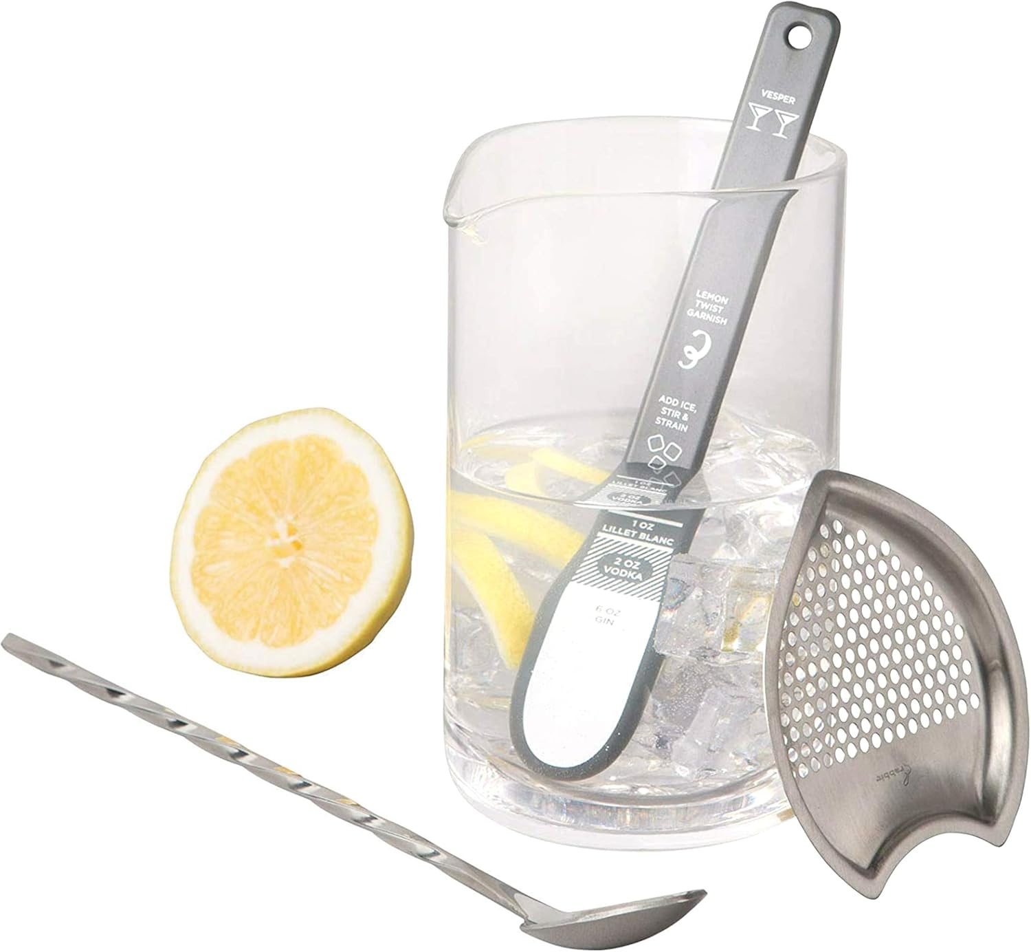 Rabbit Cocktail Mixing Kit, 4-Piece, Stainless/Glass