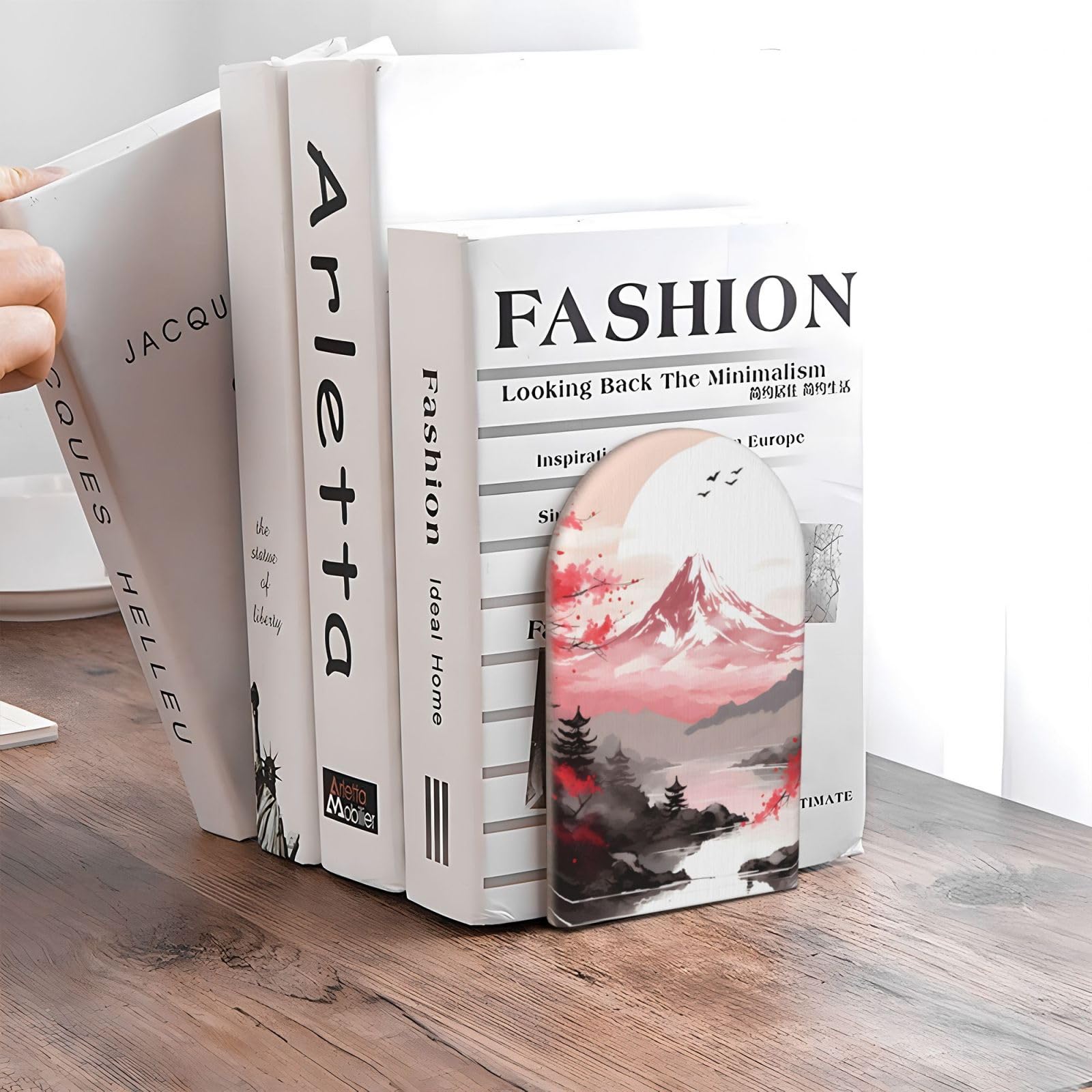 Shu Uemuraブック　おしゃれインテリア Amazon.com: UOYO Fuji Japanese Bookends 1 Pair Asia Ocean Sea Book