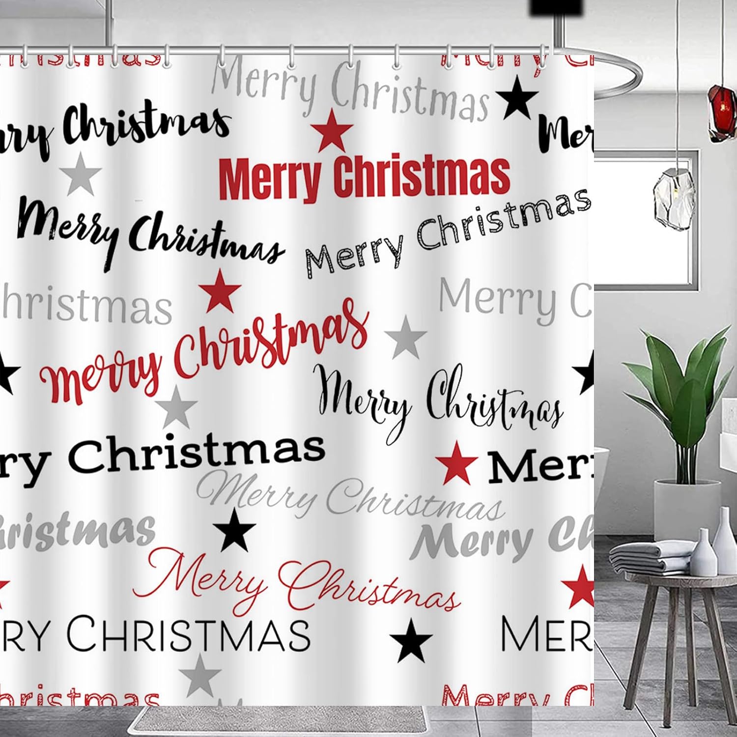 APROPHIC Merry Christmas Shower Curtain for Bathroom Decor