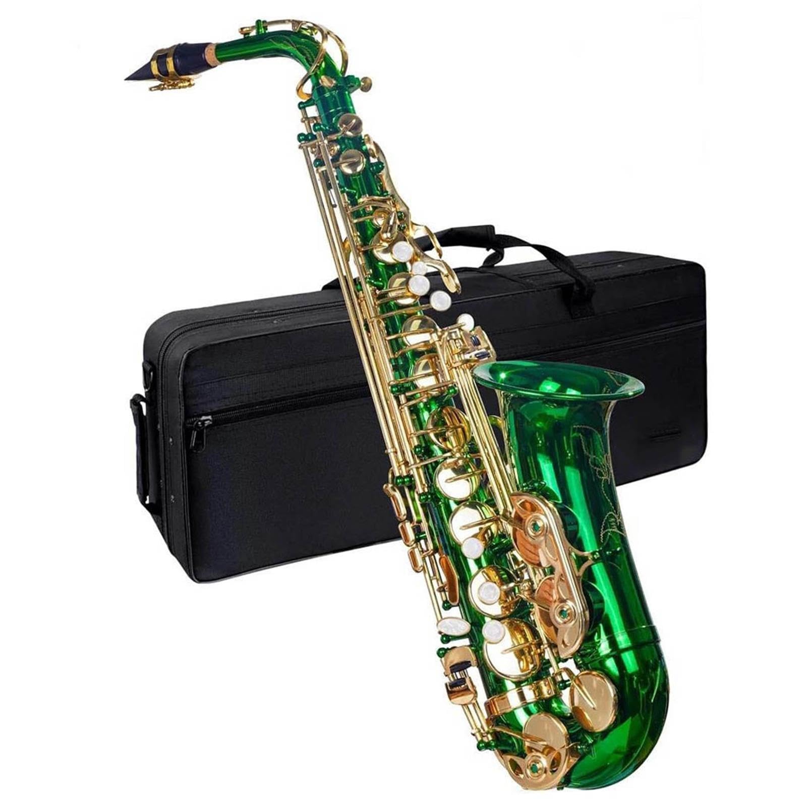 Saxofón Juego Completo De Saxofón Alto Verde En Mi Bemol