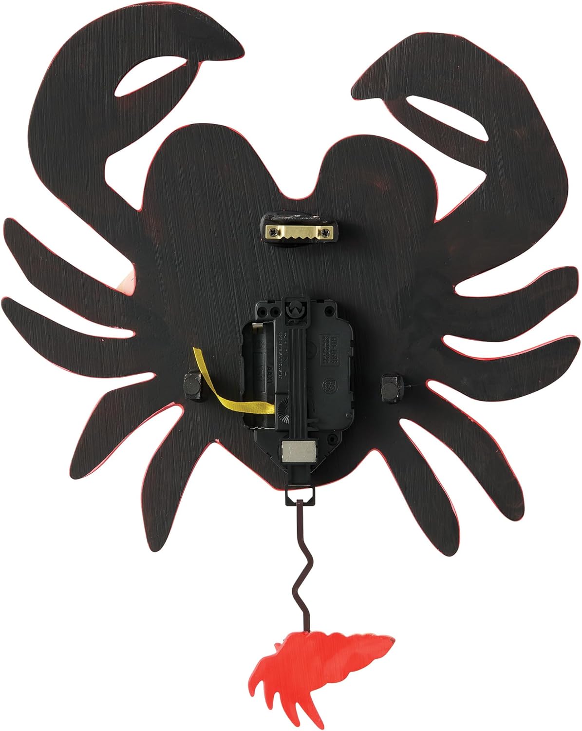 Enesco Allen Designs Lil' Crab Battery-Operated Pendulum Wall Clock, 10.91 Inch, Red