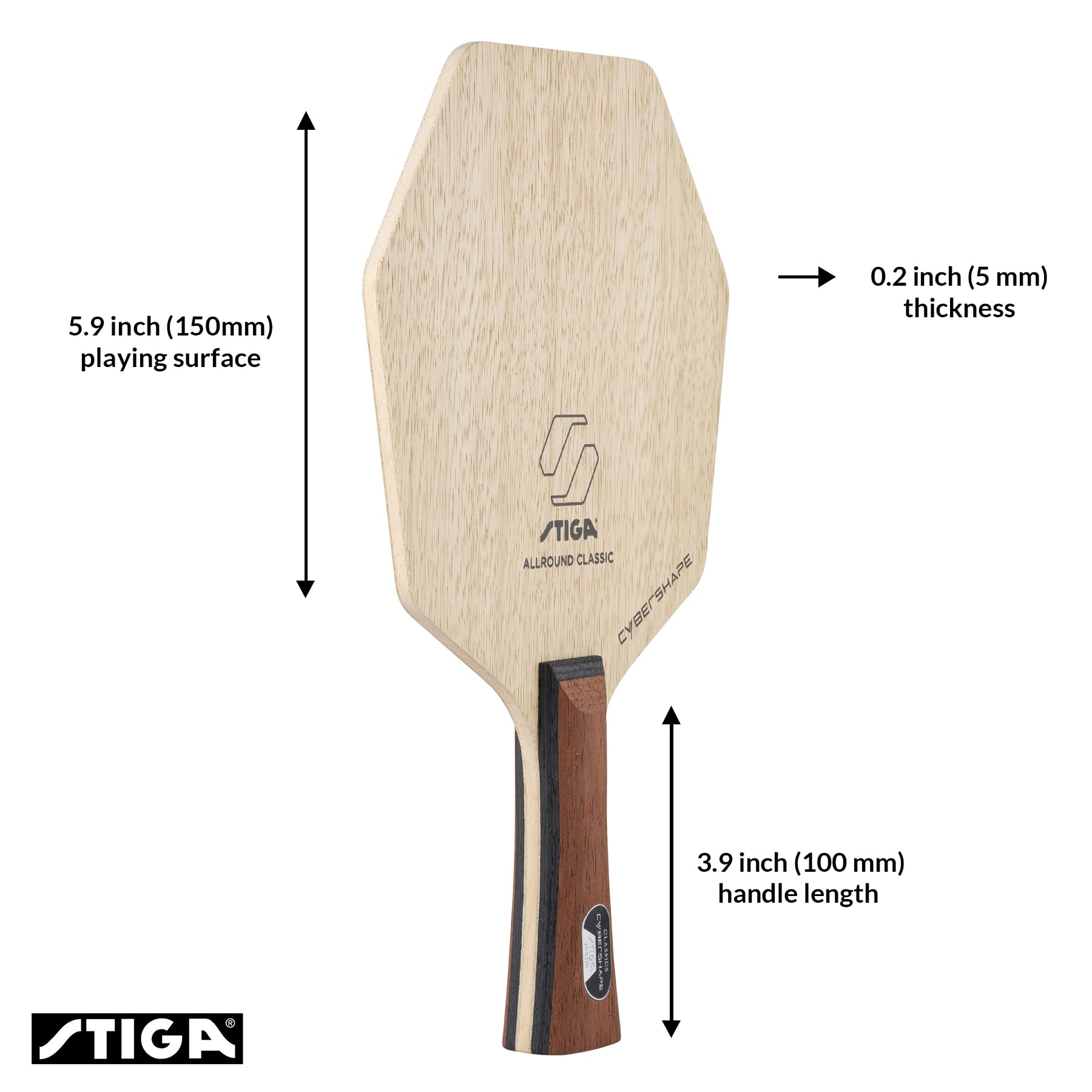 STIGA Cybershape Allround Classic Lame de tennis de table en bois pour débutants et expérimentés