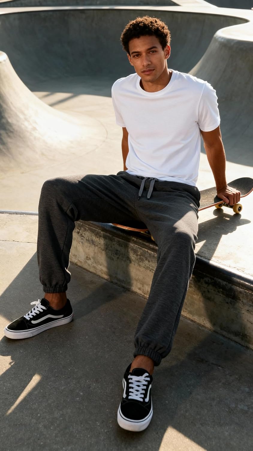 Men's Sweatpants Fleece Joggers Elastic Bottom Pants with Pockets Tapered Athletic Elastic Drawstring Sweatpants for Men - Image 4