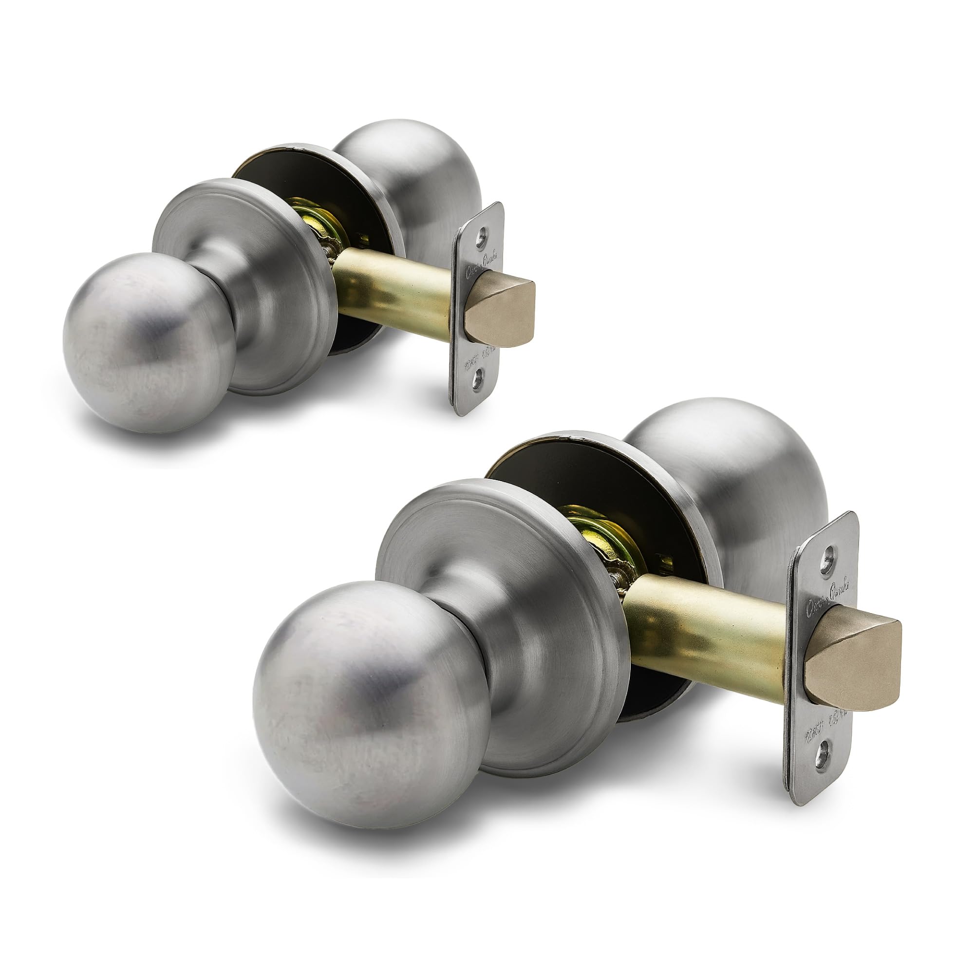 Satin Stainless Passage Door Knobs - Easy Install & Durable -1 Satin Stainless Passage Door Knobs - Easy Install & Durable -1