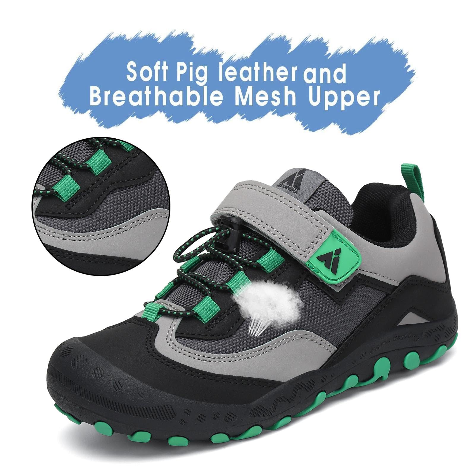 Mishansha Kinder Trekkingschuhe, Atmungsaktiv Wanderschuhe Jungen rutschfest Turnschuhe Mädchen Outdoor Sportschuhe
