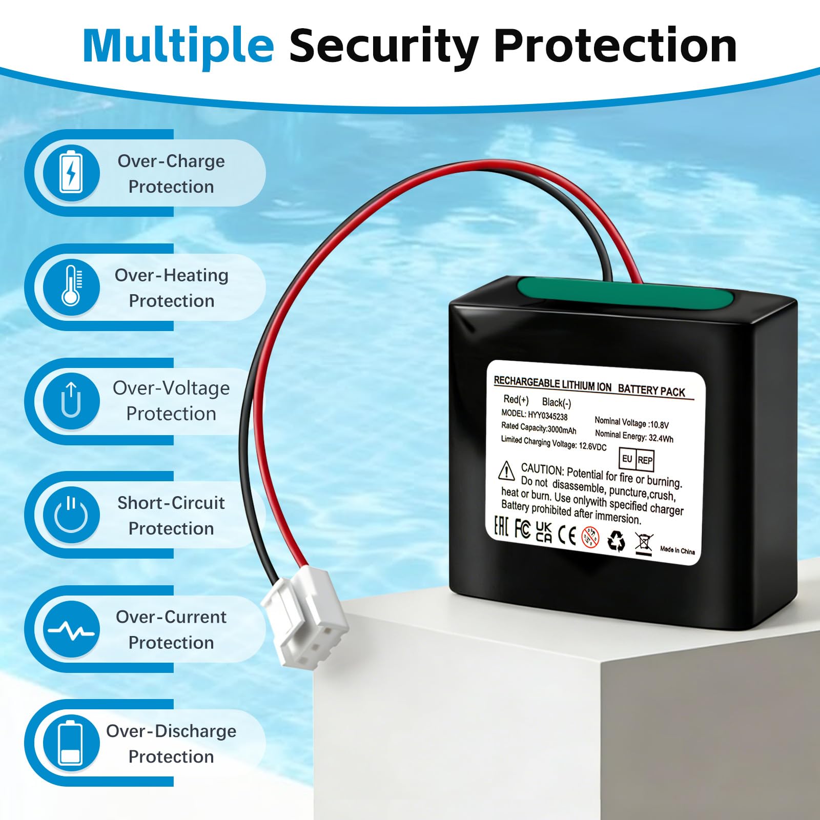 Ersatzakku für den kabellosen Poolreiniger Aiper Scuba SE 3000 mAh/32,4 Wh