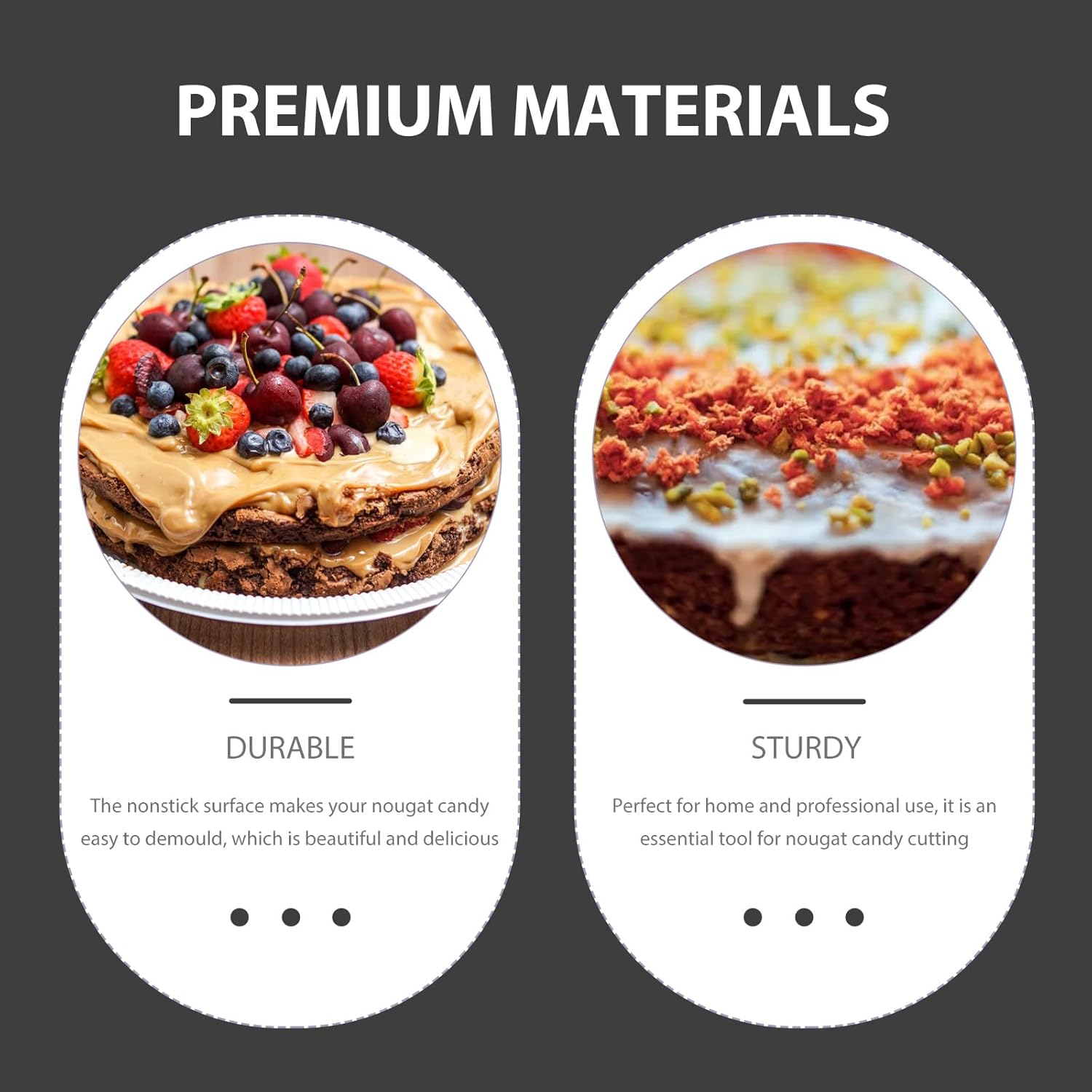 Luxshiny Nougat Candy Making Mold: Stainless Steel Non-Stick Rectangular Pan for Nougat, Brownie, and Candy - 7.87x7.08x1.96 Inch