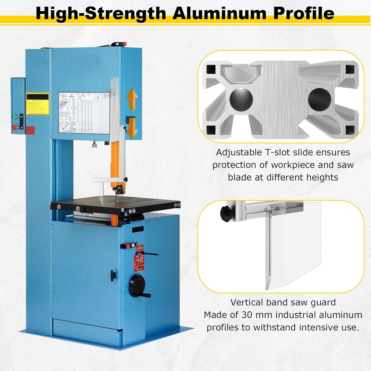 Magnetic Vertical Band Saw Guard, Made of Aluminum Alloy, No Drilling Required, Band Saw Safety Accessories, Suitable for Most Small And Medium-Sized Wood And Metal Cutting Bandsaw