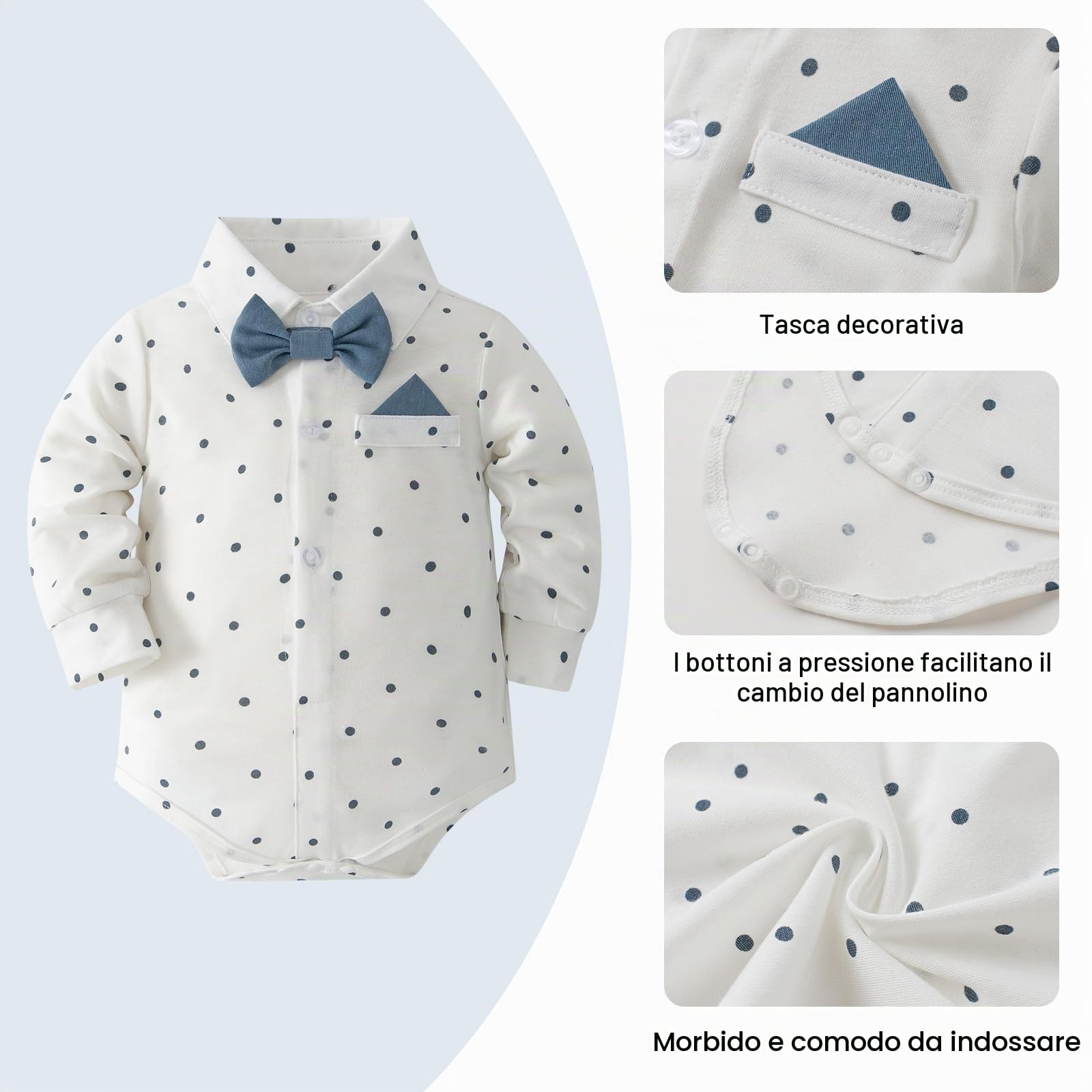Baby Boy abbigliamento formale Set di abbigliamento da bambino Camicia Romper con papillon bretelle pantaloni e cappello per matrimonio festa di compleanno