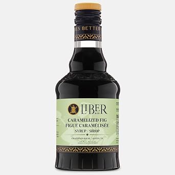 Liber & Co. Caramelized Fig Syrup - Made with California Mission & Calimyrna Figs - Perfect for Old Fashioneds, Manhattans & Aged Spirit Cocktails - Makes 25 Drinks - Craft Cocktail Mixer (12.7 oz)