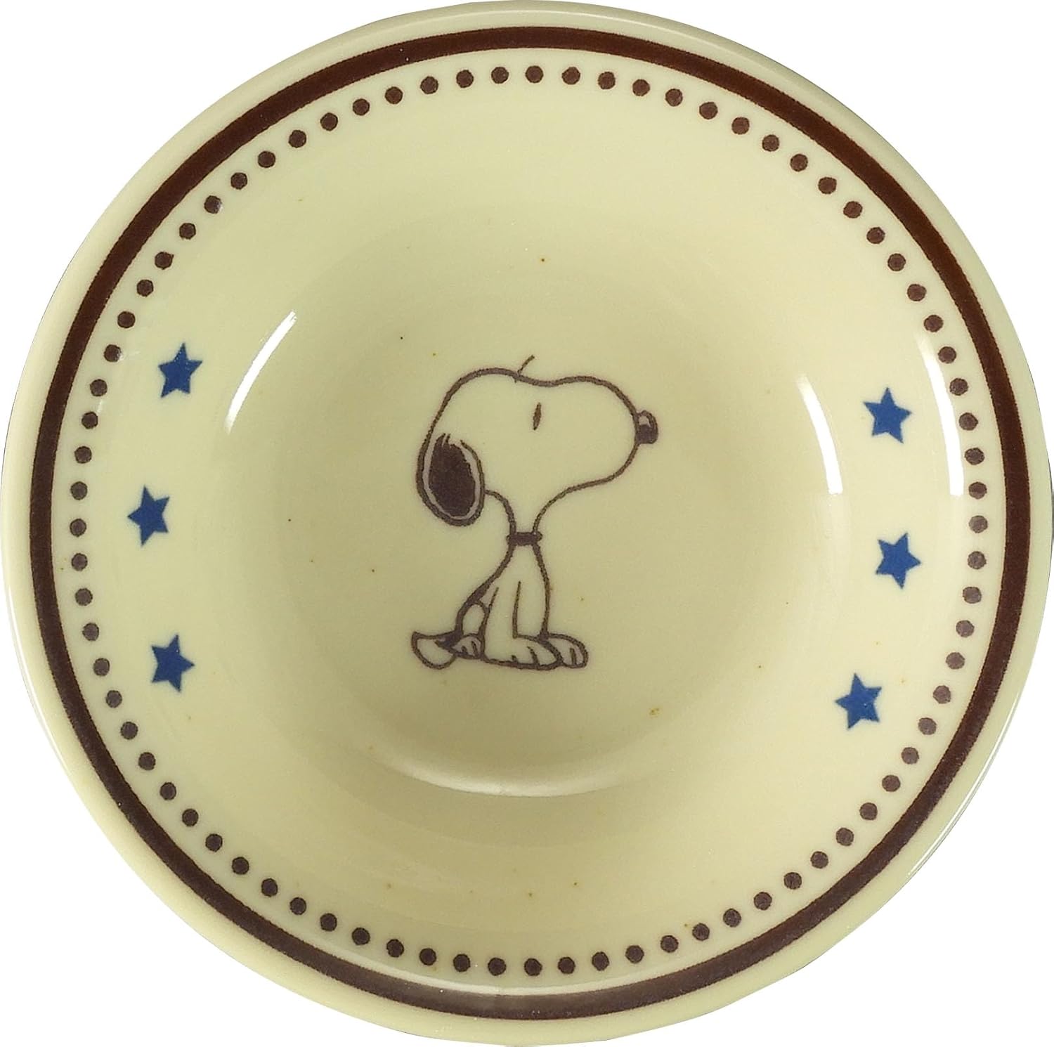 Peanuts SN1504-354 Vintage Series Snoopy Salad Bowl, Fruit Plate, Diameter 5.5 x Depth 1.2 inches (3 cm), 7.8 fl oz (200 ml), Microwave and Dishwasher Safe, Navy, Made in Japan