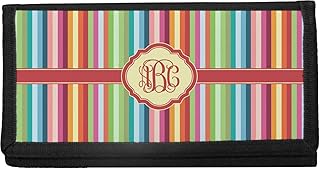 Retro Vertical Stripes Canvas Checkbook Cover (Personalized)