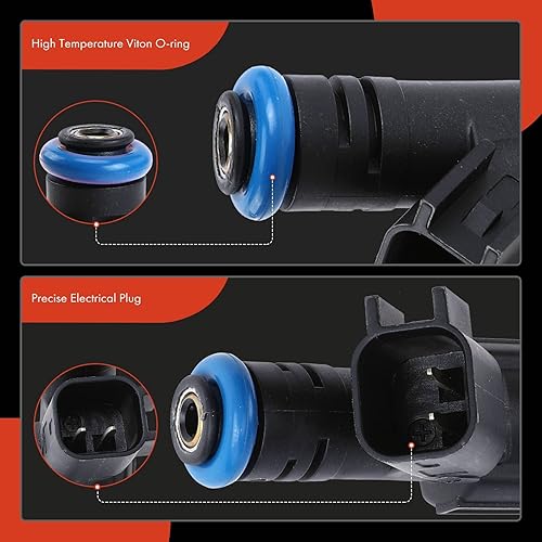 Miniatura 7 de A-Premium 6 inyectores de combustible compatibles con Jeep Cherokee, Grand Cherokee, Wrangler, 4.0L y Dodge Ram 1500 2500 3500 Van, 5.2L, 1999 2000