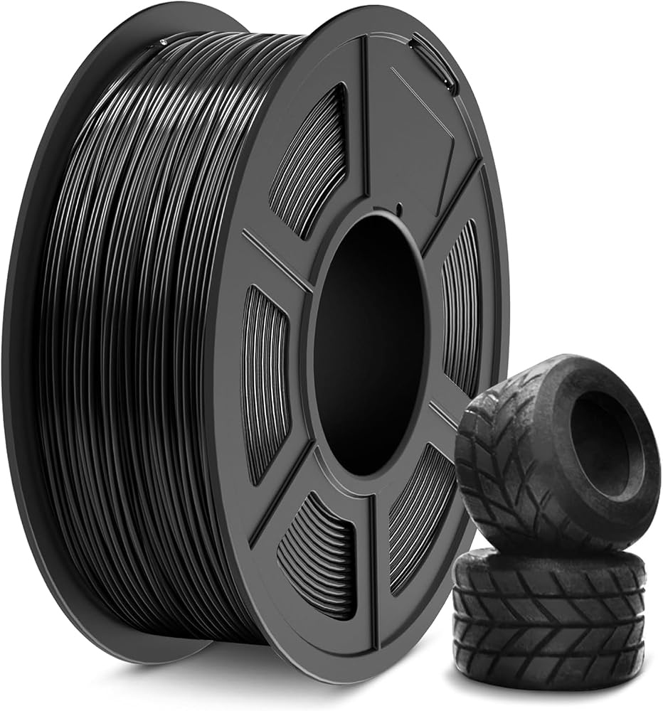 SUNLU TPU Filament 1.75mm,(1kg,Black,95a TPU)