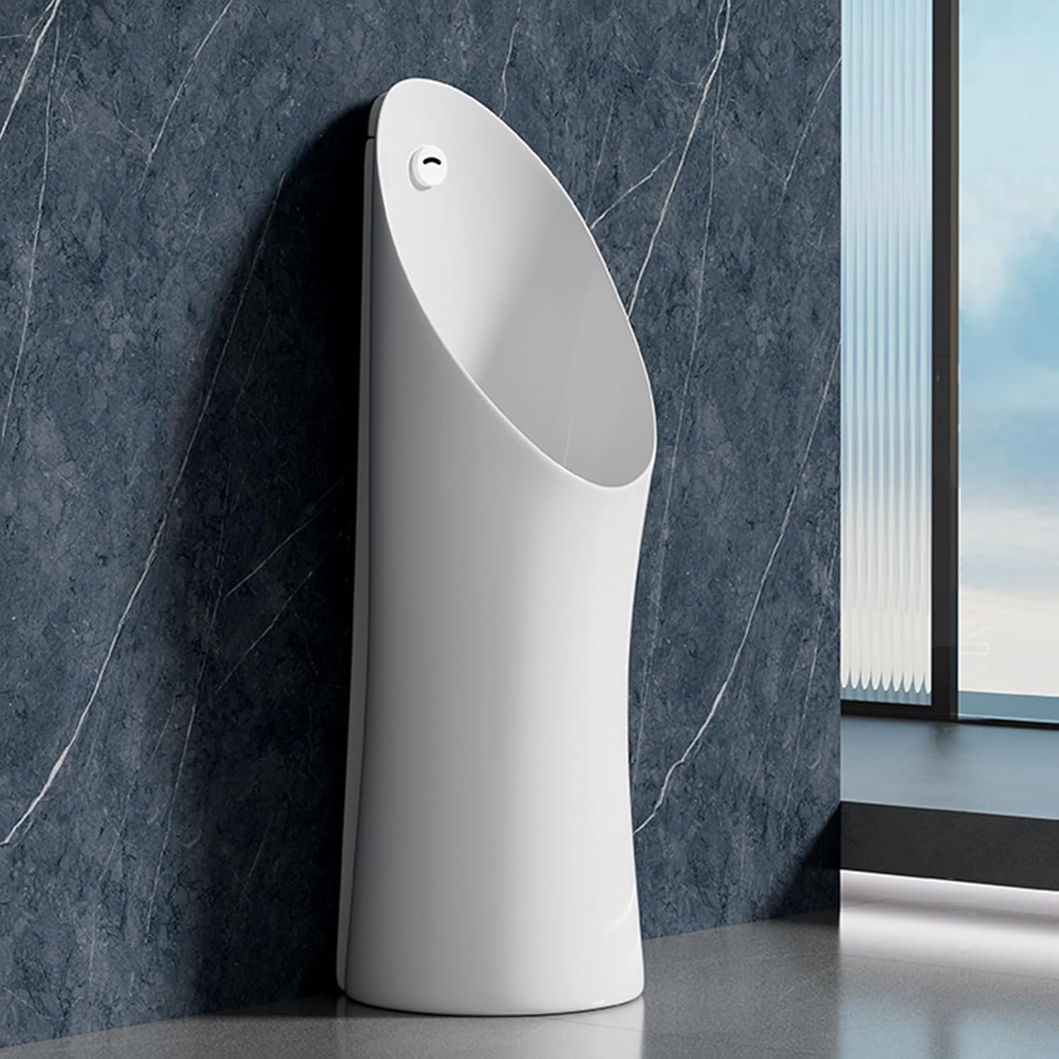 Jcgly Floorstanding Urinals for Men, Men's Urinal for Commercial Spaces/Public Bathroom, Ceramic Urinal with Touchless Toilet Flusher(White)