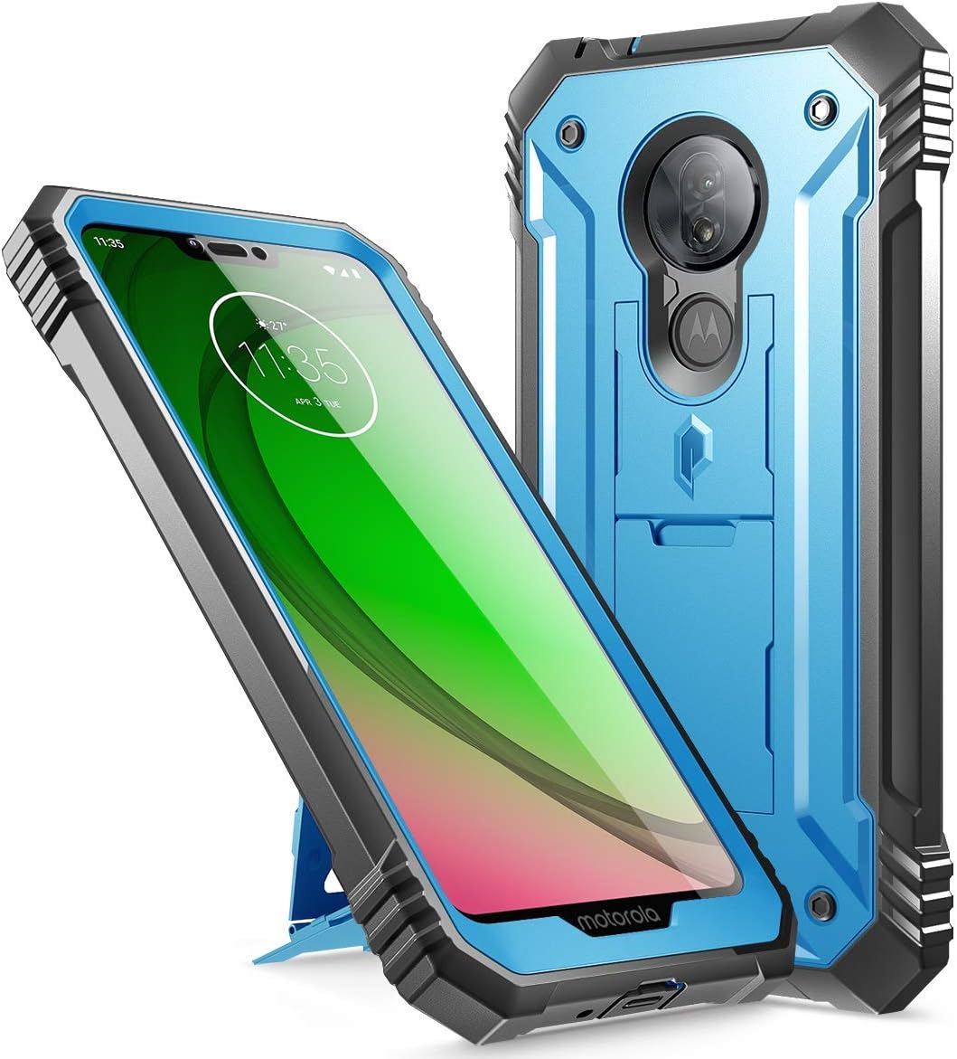 Moto G7 Power Case, Moto G7 Supra Case, Moto G7 Optimo Maxx Case, Poetic Full-Body Heavy Duty Rugged Case, Built-in Screen Protector, Shockproof Defender Case,DO NOT FIT Moto G7 / Moto G7 Play, Blue