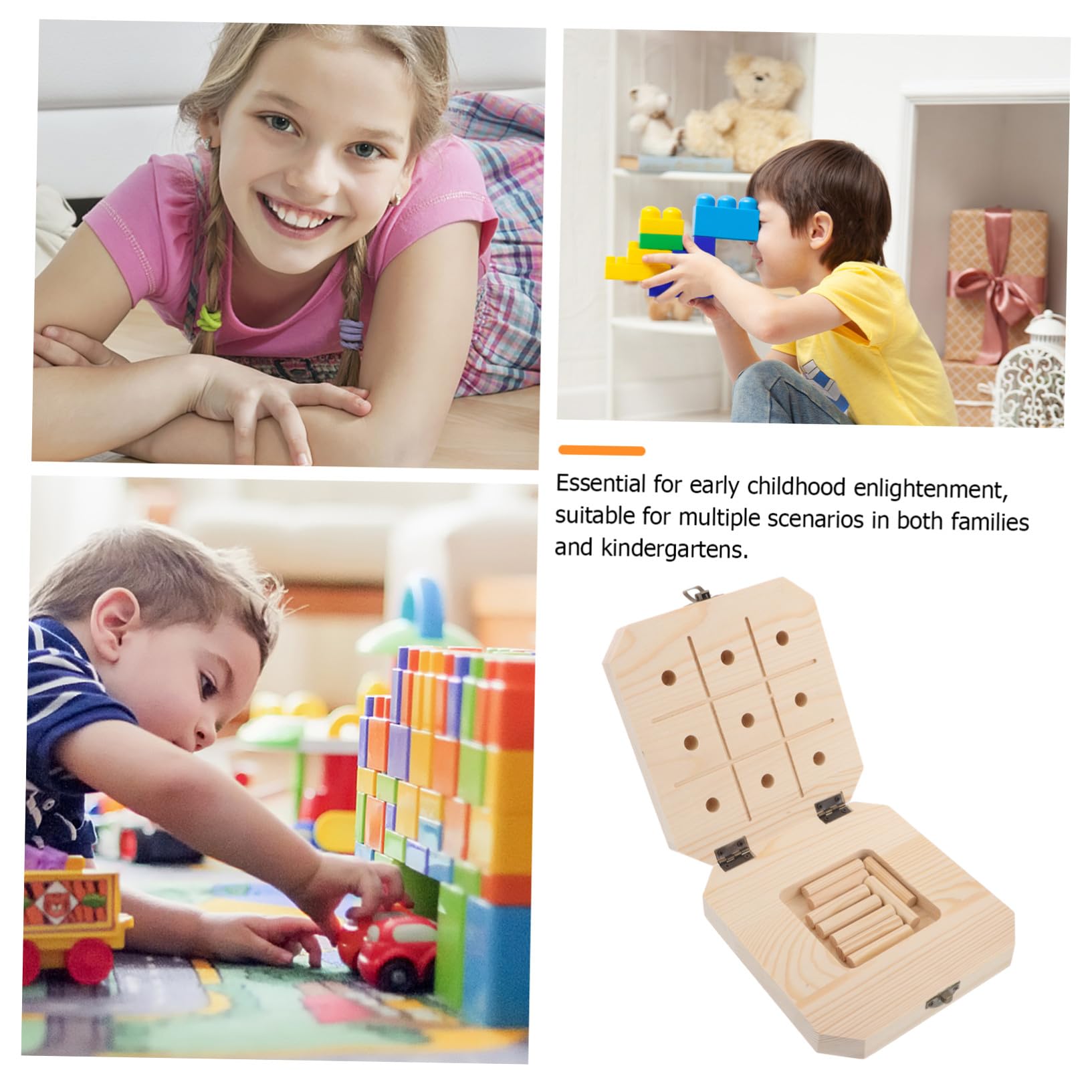 Juguetes de Entrenamiento Sensorial Montessori de Madera Beige en Tablero