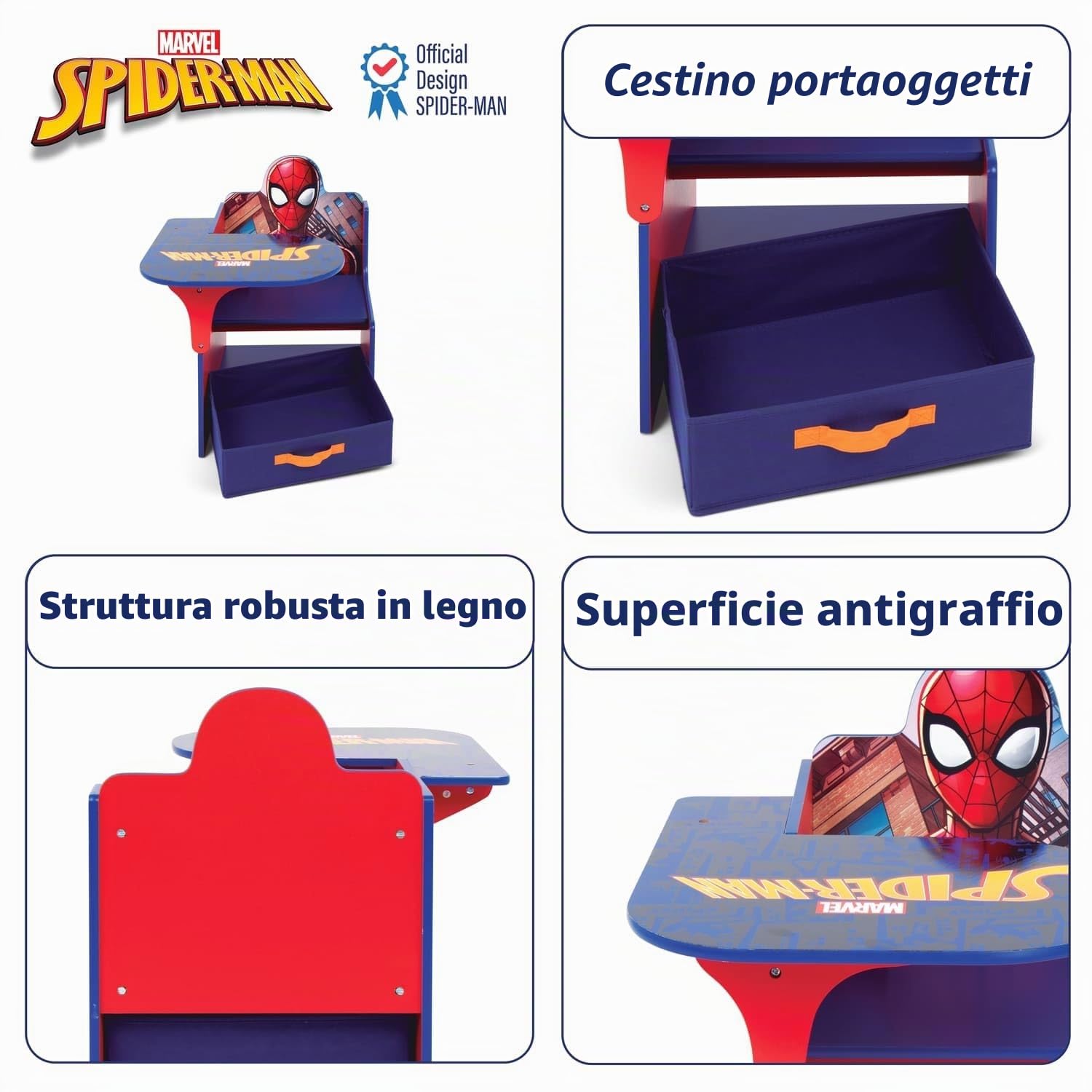 Arditex per Spider-Man Scrivania della Sedia, Taglia Unica