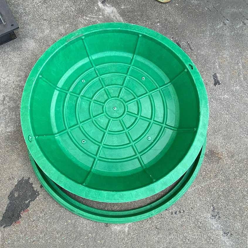 Couvercle de fosse septique 40 cm antidérapant avec trappe assainissement vert
