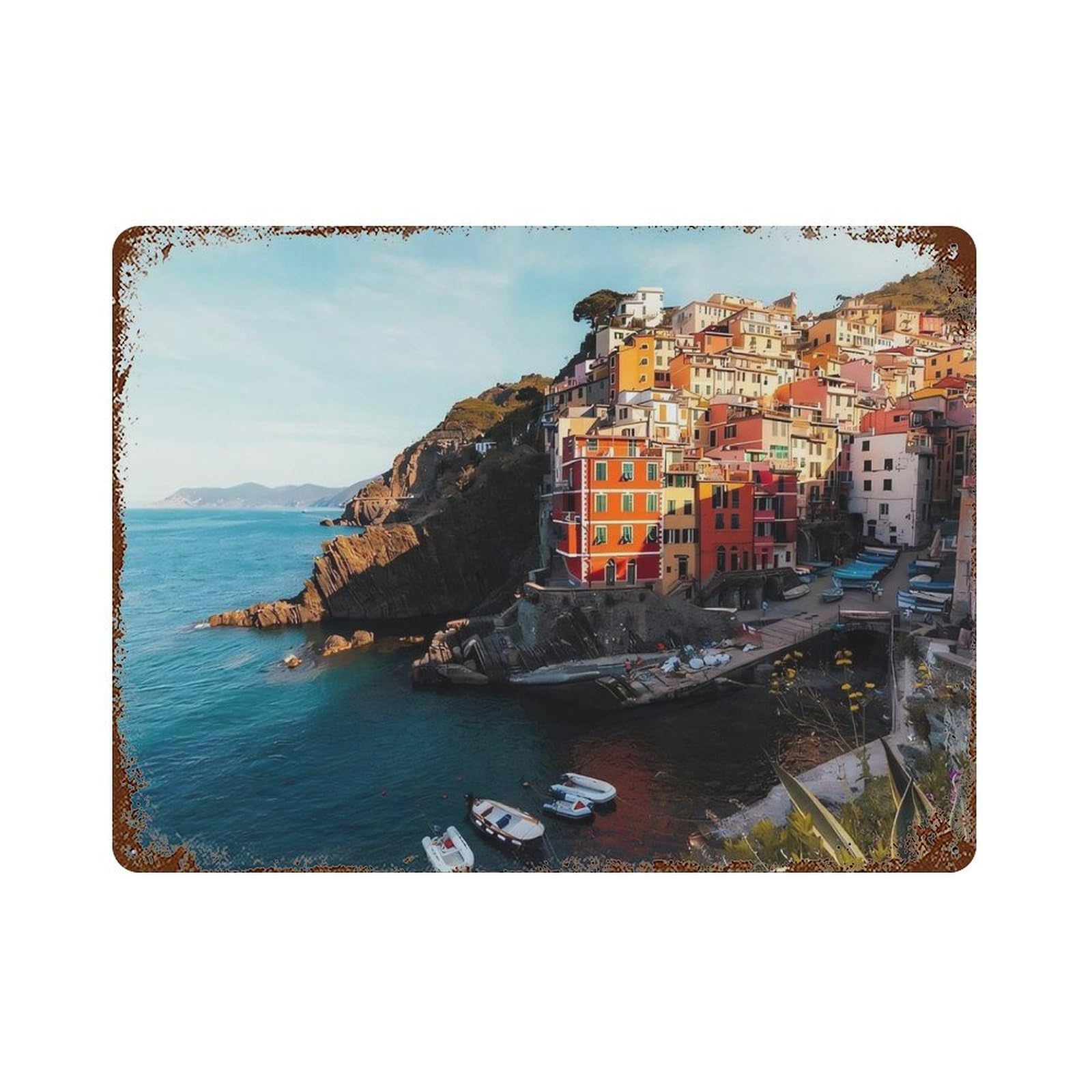 xiaoxiaoshen Amalfi Coast, Wall Decor Art Metal Tin Poster Modern Home Decor Art Home Bar Shop Decorations Vintage Sign 30x40cm