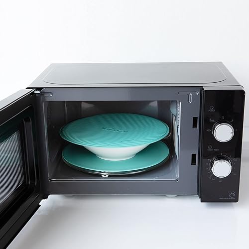 Miniatura 5 de Alfombrillas de silicona para microondas, paquete de 2, resistentes al calor hasta 570 F, 10 pulgadas (gris claro)