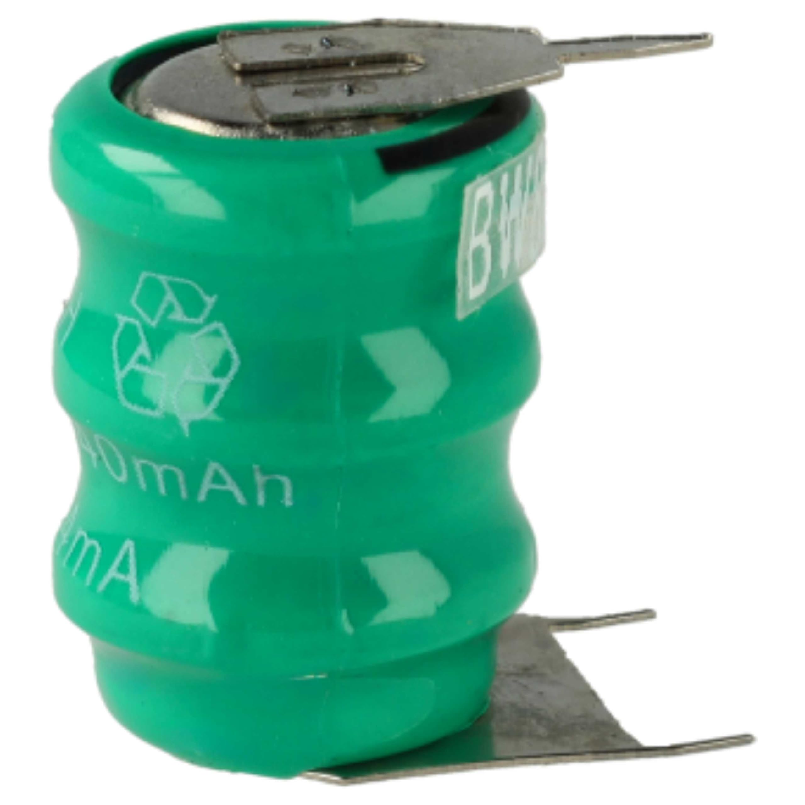 vhbw 10x NiMH Wymienna bateria guzikowa 3-pinowa Typ V40H 40mAh 3,6 V odpowiednia do akumulatorów modelarskich, lamp solarnych itp.