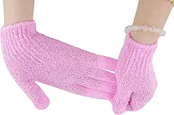 1 peça de luvas esfoliantes, esponjas de banho, luvas de banho de textura dupla para esfoliação corporal de chuveiro, limpeza profunda remove a pele morta para mulheres e homens