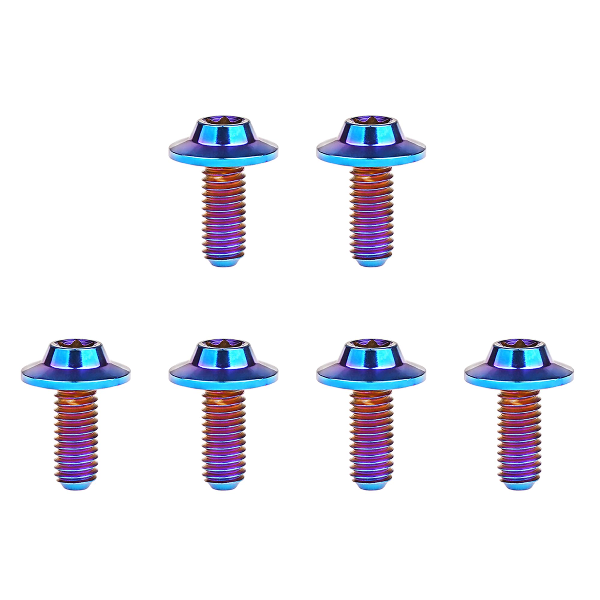 DWAMMEBRS Bolt M5 M6x10 12 15 20 25 30 35mm T25 T30 Torx Head Screw Pack of 6(Burnt Blue,M5x20mm)