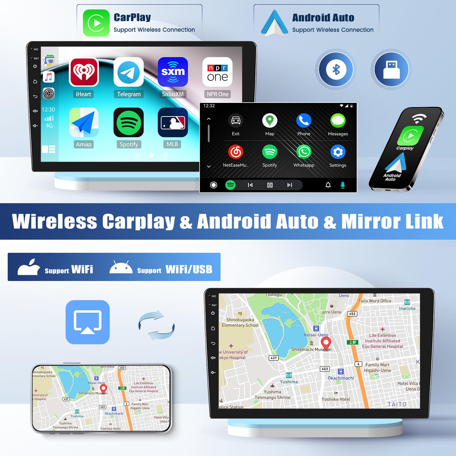Android 15, 2G+64G GOHHDL Autoradio 2 DIN para Toyota Auris 2006-2011 Carplay Android Auto, Pantalla Táctil de 10-Pulgadas, Radio para Coche con GPS WiFi EQ Bluetooth FM/RDS SWC +Cámara + Mic