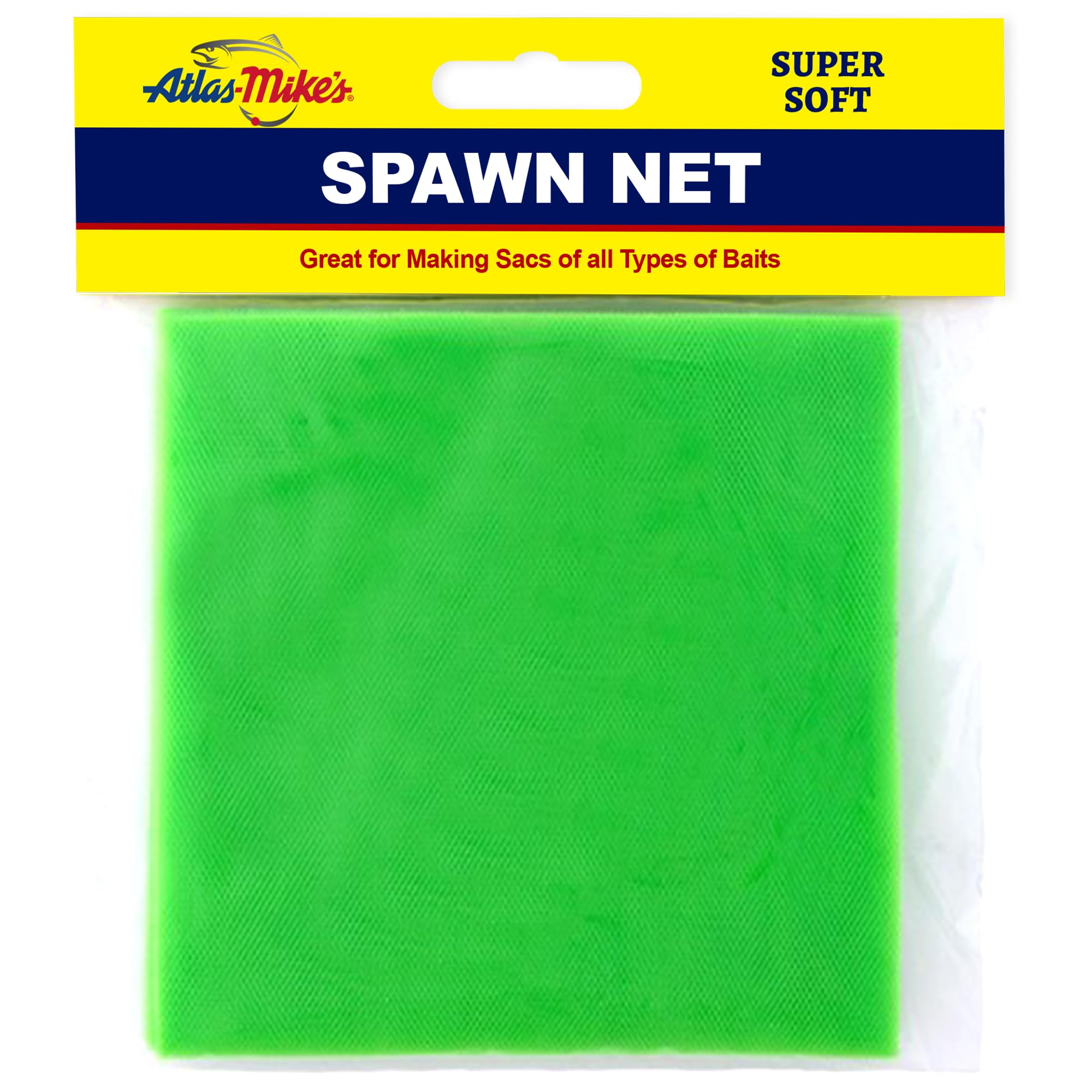 ATLAS SPAWN NET 3" X 3" Ideal for Bait Sacs - Salmon Eggs, Liver, Soft & Cut Bait - Versatile Aquatic Mesh for Fishing Enthusiasts - Premium Quality for Successful Fishing Ventures - 250 Ct Chartreuse