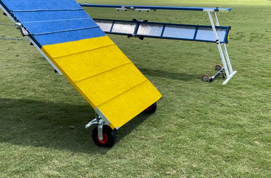 DogSport Rubber Surface Dog Agility A-Frame (9'), On-Wheel Interface Ready, Blue