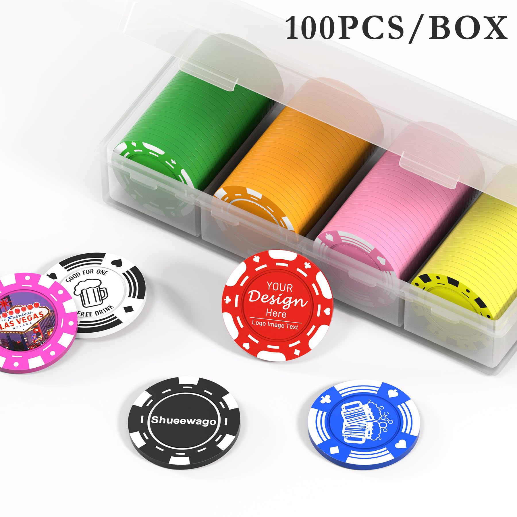 200 Jetons De Poker Photo En Plastique Personnalisés