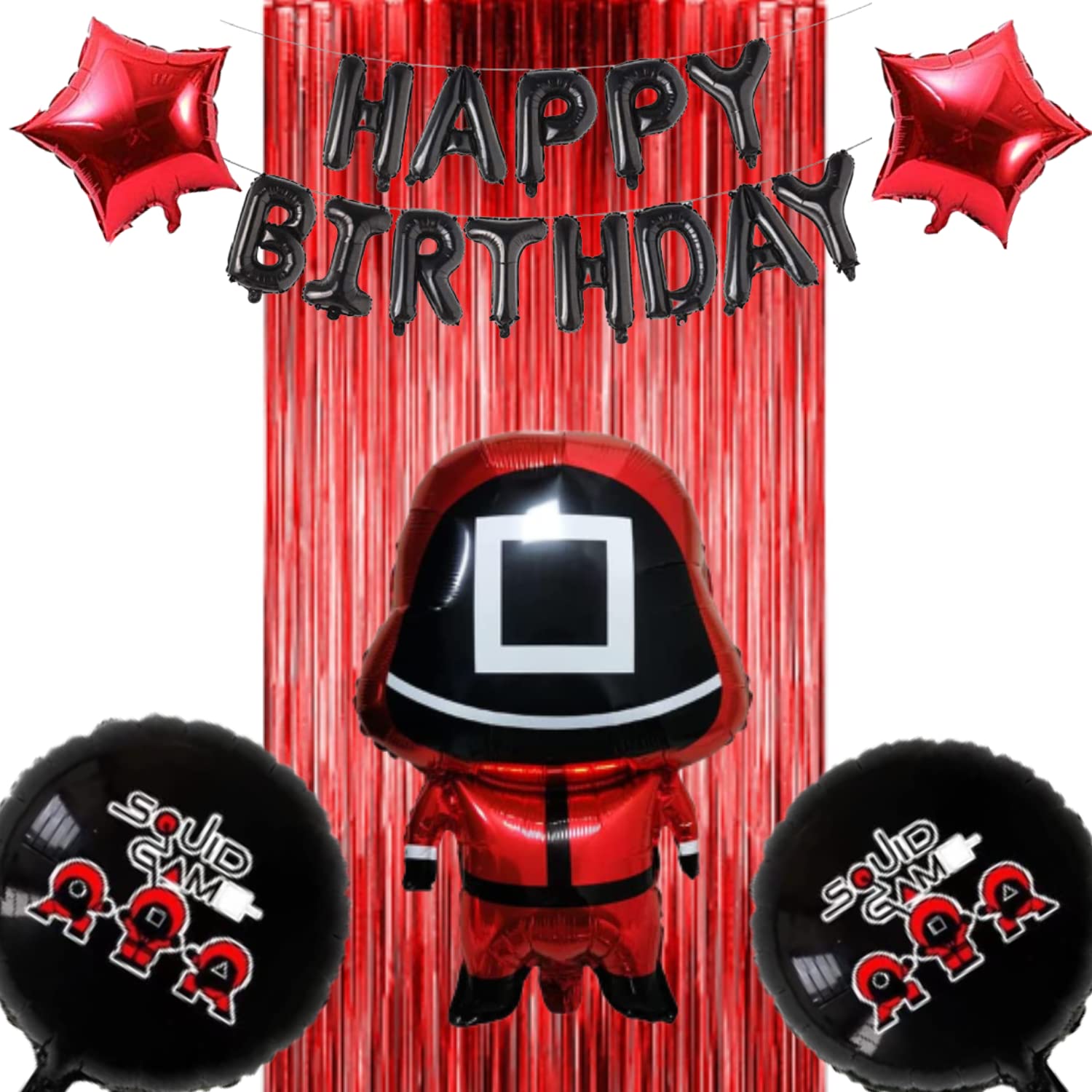 FI - FLICK IN Latex 19 Pcs Multicolor Squid Birthday Party Decorations Foil Balloons Squid Theme Party Balloons Decoration Balloon Squid Party Decorate Supplies Birthday Party (Pack of 19, Multicolor)