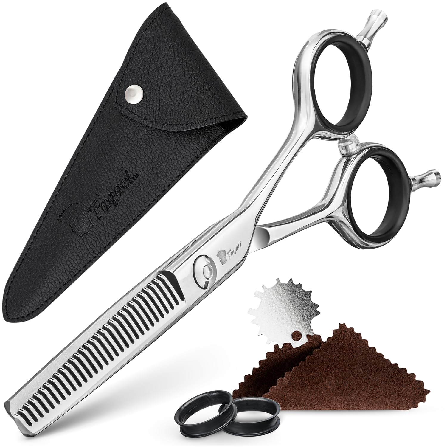 Fagaci Effilierschere Friseur 5.5" mit 440C Stahl, Ausdünnschere Haare Extreme Schärfe & Präzise Schnitte, Haarschere Ausdünnen Schlanke Klingen, Frisörenschere, Haar Scheren