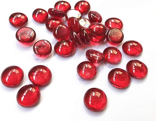 Briliant Shop Canicas de guijarros planos, piedras preciosas de vidrio de 3 libras para rellenos de jarrones, dispersión de mesa de boda, decoración