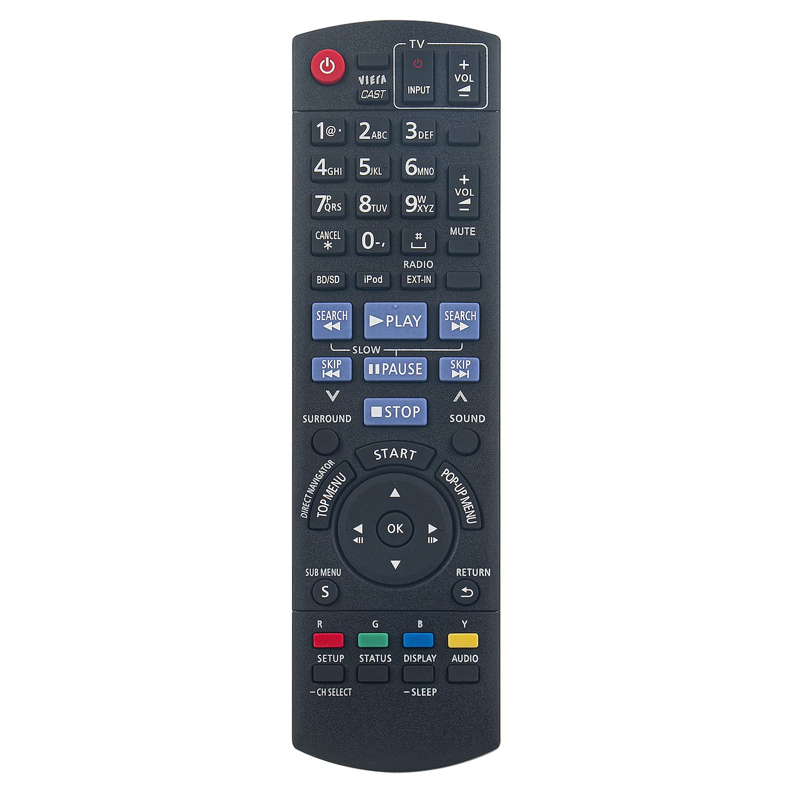 N2QAKB000072 Replace Remote Control Fit for Panasonic Blu-Ray Home Theater System SA-BTX70, SC-BT303, SC-BT203, SC-BT30, SC-BT300, SA-BT200, SA-BT203, SA-BT300, SA-BTX20, SA-BT303, SC-BTX20, SC-BT200