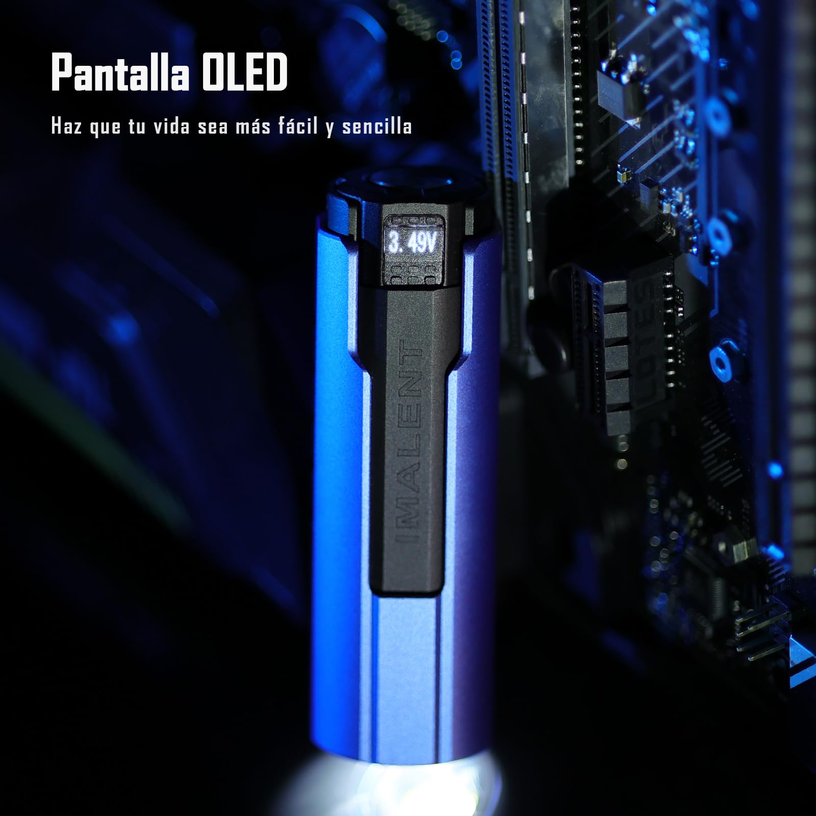 IMALENT LD70 Linterna LED Recargable, 4000 Lúmenes Super Brillante Mini Linterna Táctica de Aluminio, 5 Modos, IPX8 Impermeable, USB para Camping, Emergencia, Senderismo, Bicicleta, EDC (Azul)
