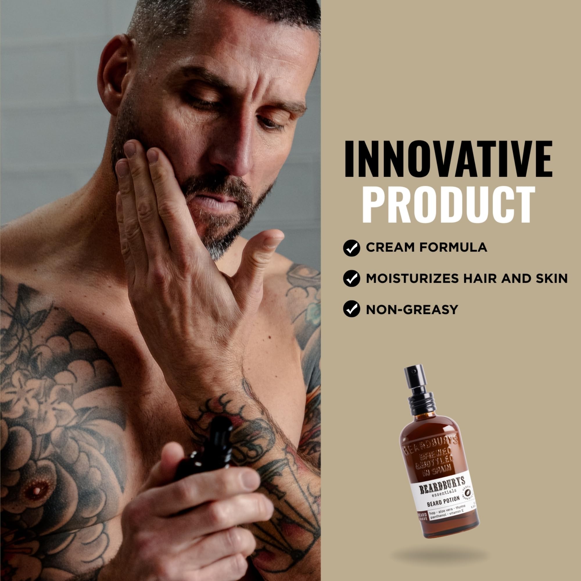 Essentials Skincare – Confezione per la cura del viso da uomo quotidiano | Include detergente barba e viso + crema idratante + balsamo barba, anti-rughe, senza prurito e formula ad assorbimento rapido