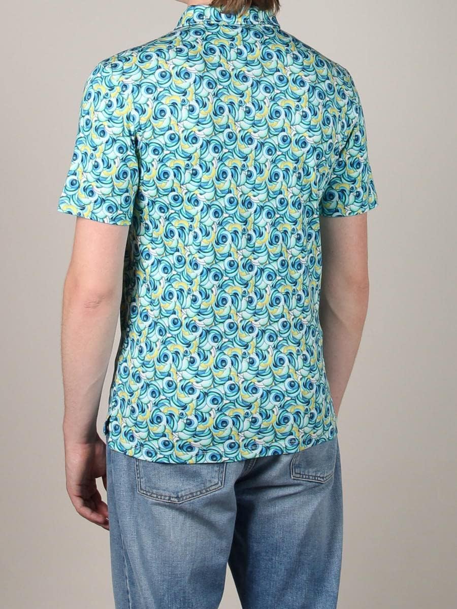 キャロウェイ 冬用 長袖 厚手 ポロシャツ 裏起毛 グレー 柄 LLサイズ