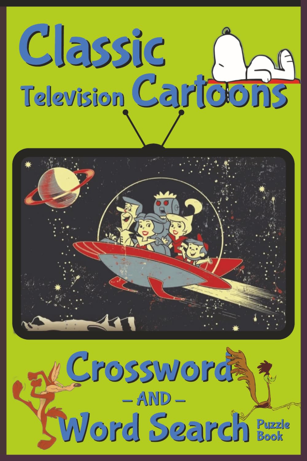 Classic TV Crossword and Word Search Book: Cartoon-Themed Word Games for Relaxation and Mindful Entertainment
