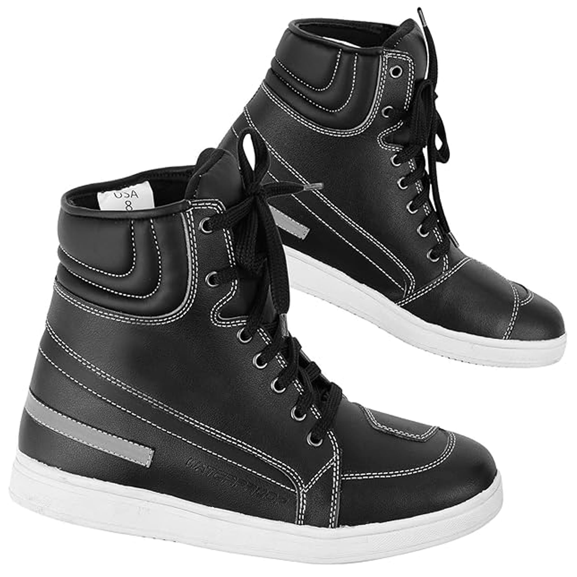 Zapatos de Moto para Hombre Zapatillas de Moto Botas de Cuero Suela de Goma Botas de Moto de Cuero Protector Homologadas CE EN 13634:2017