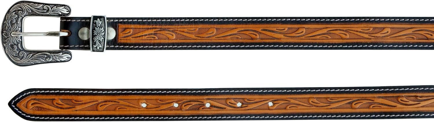 Affilare Western belt for kids Tooled Belt Leather Belt For Kids, Unisex Western Belt for Kids and Women 40AB006