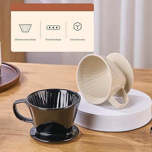 Miniatura 3 de Cafetera vertida, gotero de café de una sola taza, accesorios de preparación lenta de porcelana manual para viajes, campamento, oficina, hogar,