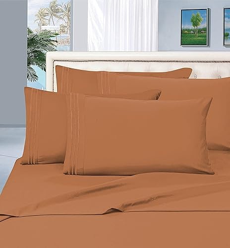 Miniatura 5 de Juego de sábanas lujosas Elegant Comfort, calidad egipcia de 1500 hilos, resistente a las arrugas, 6 partes, Otros, Azul Royal, King