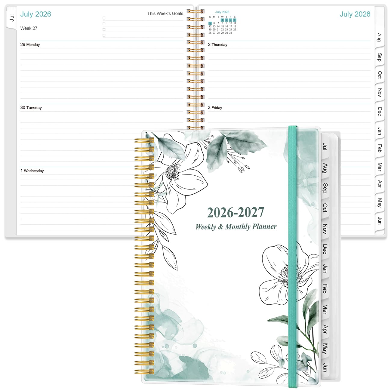 2023-2024 Planner - Weekly & Monthly Planner to Achieve Goals & Increase Productivity, July 2023 - June 2024, 8.5" x 11", Blue Flower-image-18