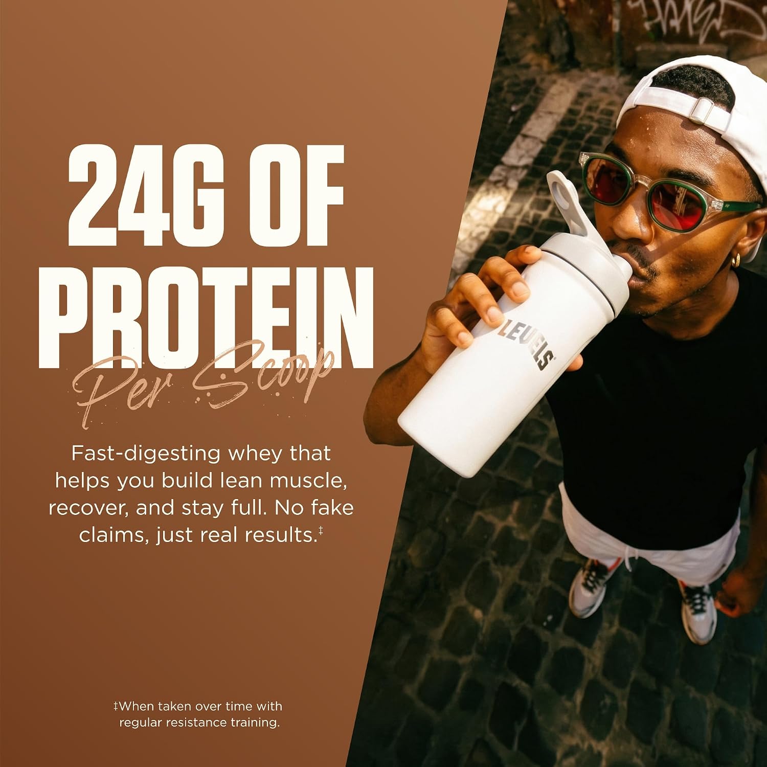Proteina Levels Whey Chocolate Puro 5LB - 24G Proteina, Pura y Sin Aditivos 6