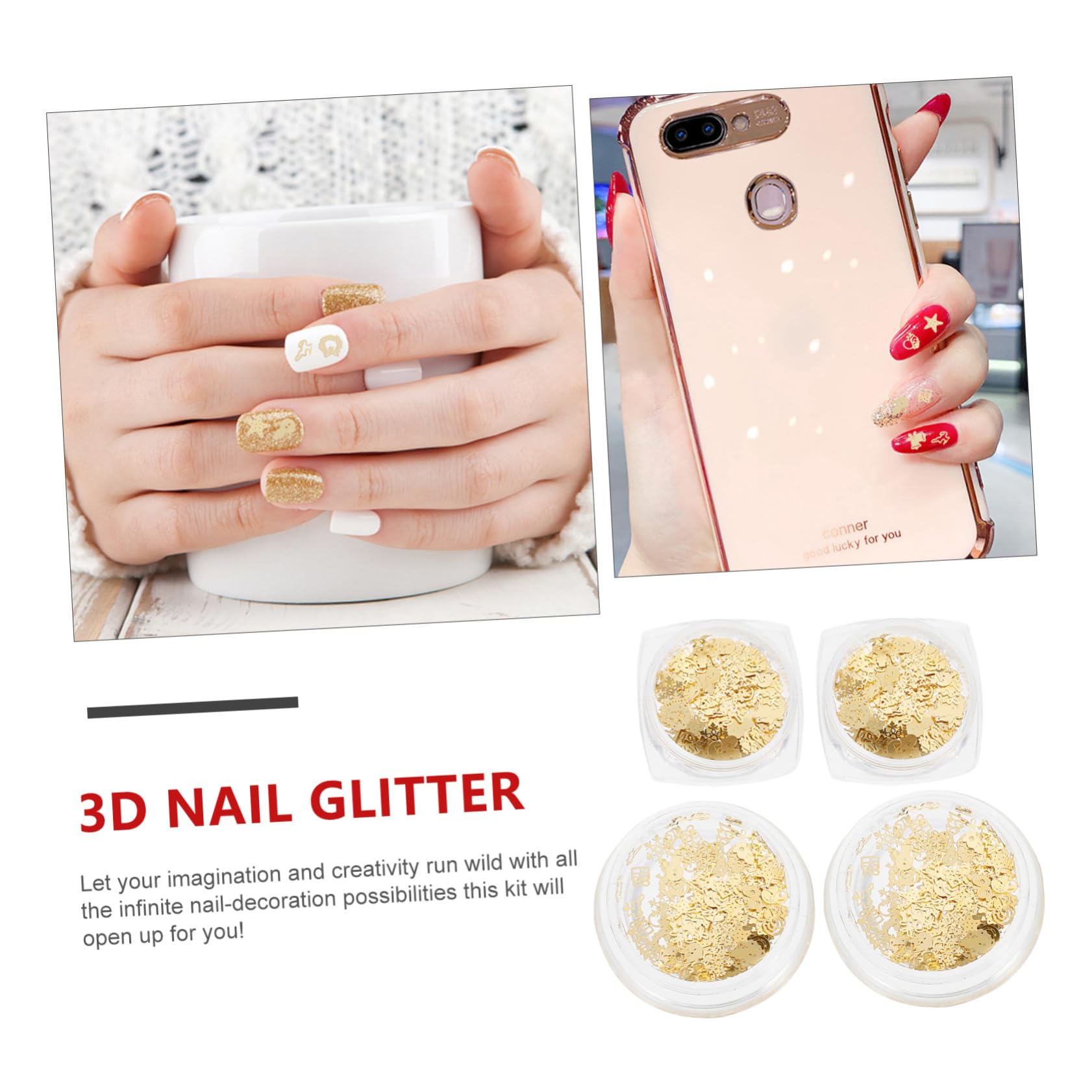 Gogogmee Sequin Confetti Flakes for Nail Art Phone Case Sequins Manicure Decor for Christmas